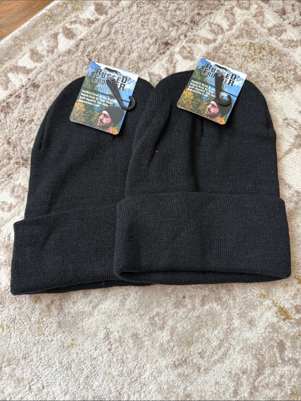 Men's Black Knit Beanie - Pack of 2